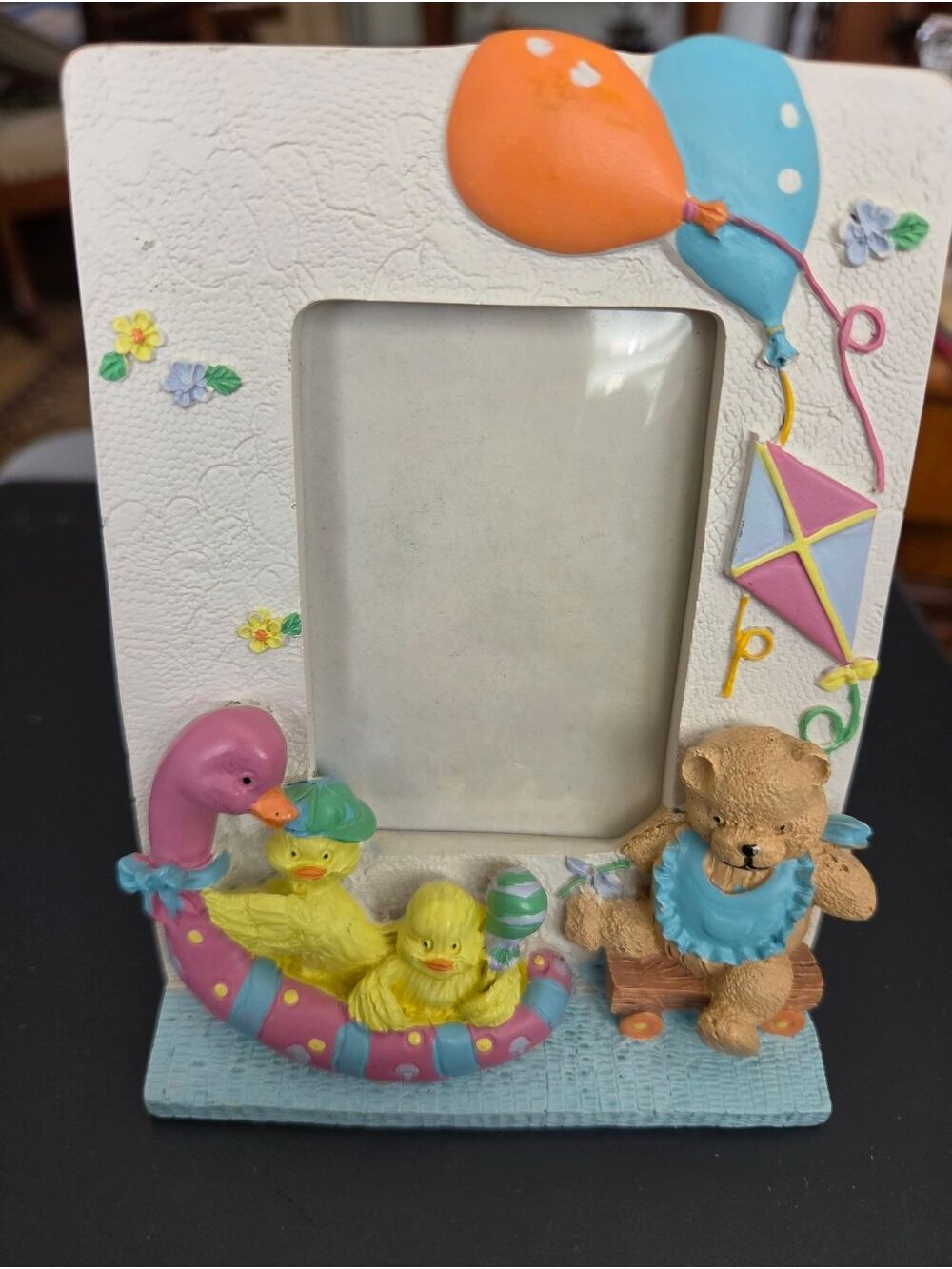 Vintage 1992 Holson Tetter Totter bears figurine ceramic picture frame